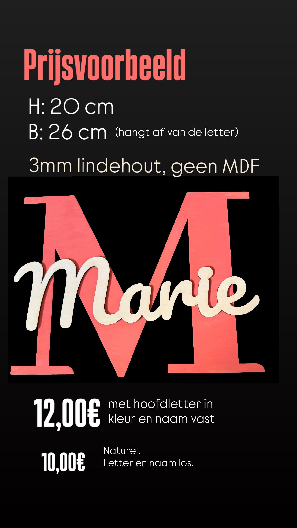 Naam + HoofdLetter - Gepersonaliseerd